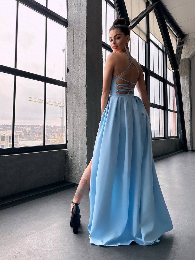 Сукня максі  зі шнурівкою на спинці Сукня максі  зі шнурівкою на спинці | PUSHKA SHOP