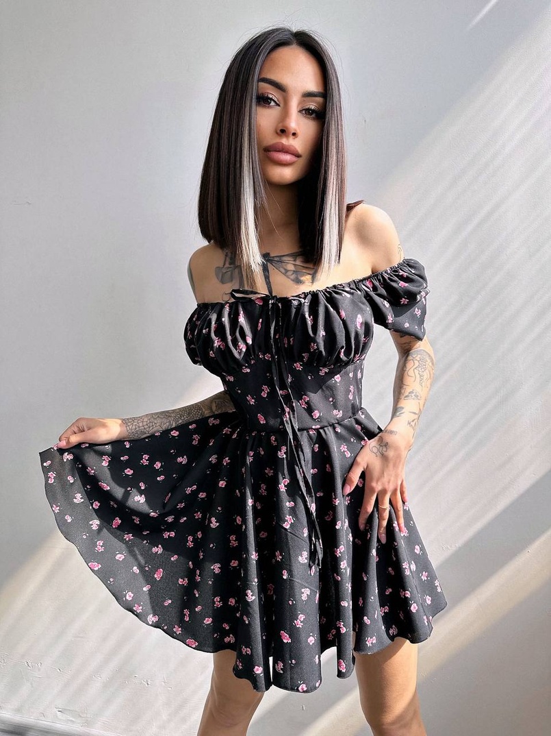 Сукня- міні у квітковий принт Сукня- міні у квітковий принт | PUSHKA SHOP