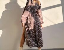 Улюблена сукня-міді зі шнурівкою на талії  Улюблена сукня-міді зі шнурівкою на талії  | PUSHKA SHOP