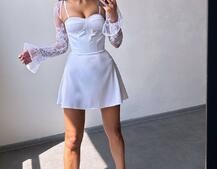 Атласна корсетна сукня-бюстьє + мереживне болеро Атласна корсетна сукня-бюстьє + мереживне болеро | PUSHKA SHOP