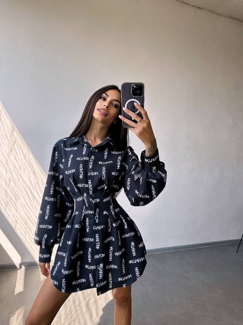 Приталена сорочка з принтом Приталена сорочка з принтом | PUSHKA SHOP