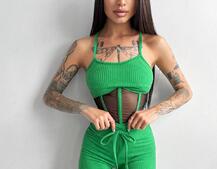 Трикотажный комплект: корсетный топ на косточках + леггинсы Трикотажный комплект: корсетный топ на косточках + леггинсы | PUSHKA SHOP