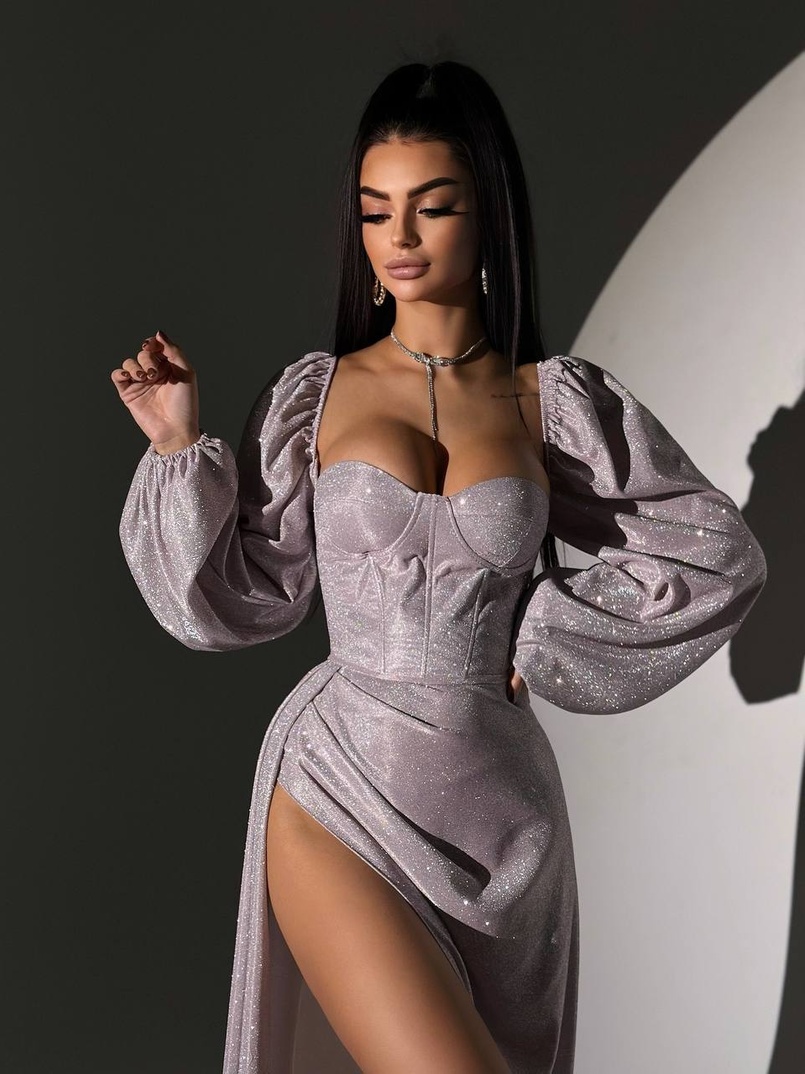 Сяючий комплект: корсет  + спідниця  максі з драпіруванням | PUSHKA SHOP