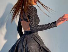 Блискуча сукня міні з відкритою спиною  Блискуча сукня міні з відкритою спиною  | PUSHKA SHOP