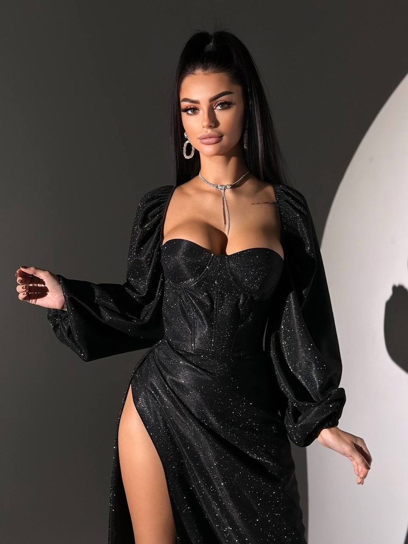 Сяючий комплект: корсет  + спідниця  максі з драпіруванням | PUSHKA SHOP