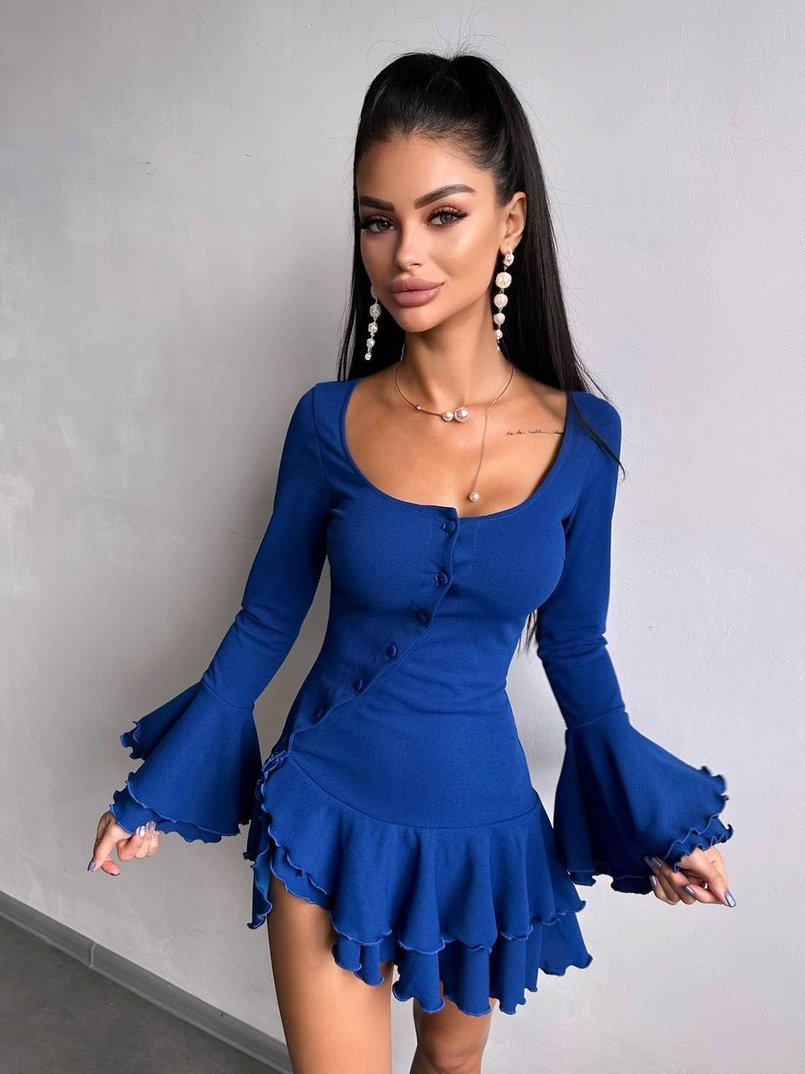 Сукня з з воланами на ґудзиках  Сукня з з воланами на ґудзиках  | PUSHKA SHOP