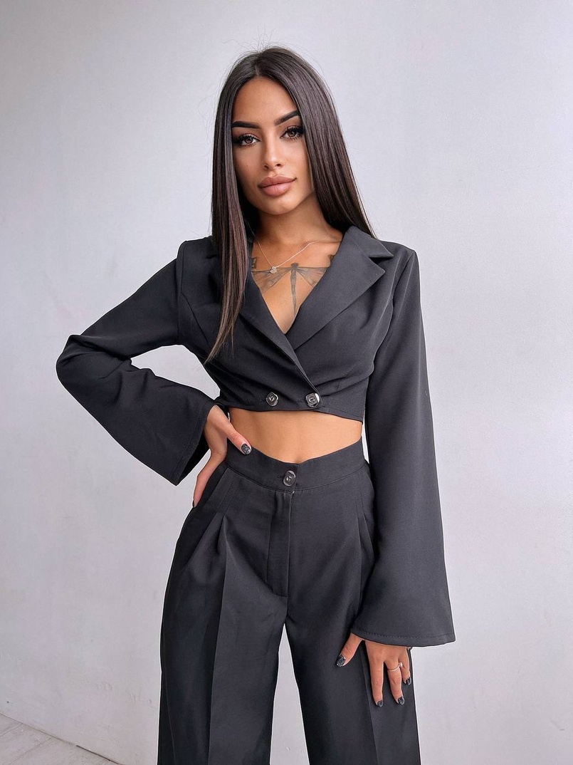 Брючный костюм с широкими штанами  Брючный костюм с широкими штанами  | PUSHKA SHOP