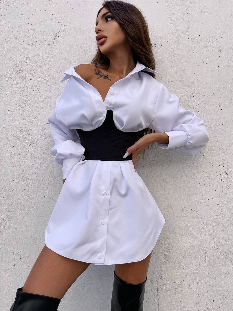 Приталена сорочка + корсет  Приталена сорочка + корсет  | PUSHKA SHOP