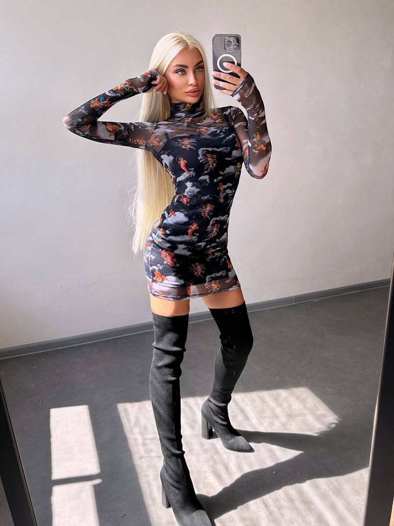 Міні сукня з принтом  Міні сукня з принтом  | PUSHKA SHOP