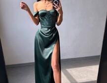 Атласний комплект: корсет бюстʼє + спідниця максі  | PUSHKA SHOP