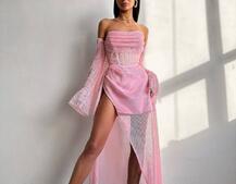 Комплект: корсет з рукавами + спідниця максі Комплект: корсет з рукавами + спідниця максі | PUSHKA SHOP