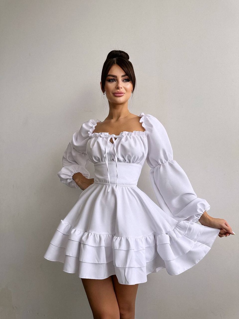 Сукня з воланами та шнурівкою  по спинці Сукня з воланами та шнурівкою  по спинці | PUSHKA SHOP