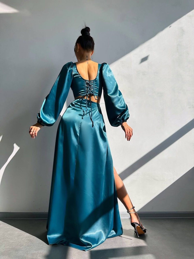 Комплект: корсет, декорований стразами   + спідниця максі з драпіруванням  Комплект: корсет, декорований стразами   + спідниця максі з драпіруванням  | PUSHKA SHOP