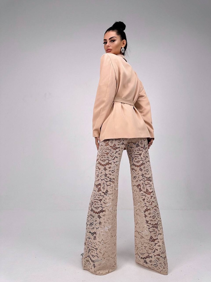 Комплект: мереживний корсет бюстьє + штани + піджак  Комплект: мереживний корсет бюстьє + штани + піджак  | PUSHKA SHOP