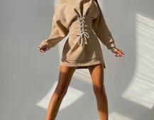 Худи на флисе + корсет на шнуровке  Худи на флисе + корсет на шнуровке  | PUSHKA SHOP