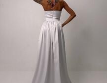 Атласна сукня максі із шнуром зі стразами  Атласна сукня максі із шнуром зі стразами  | PUSHKA SHOP