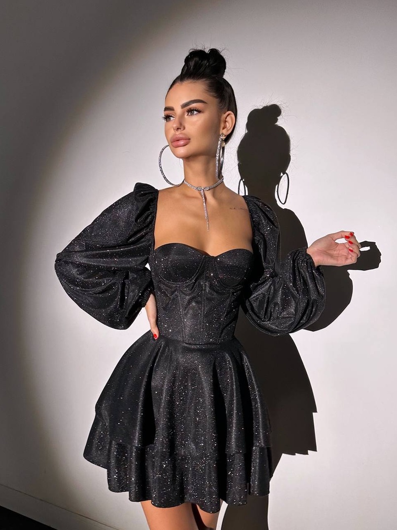 Сяюча корсетна сукня бюстьє з подвійною спідницею Сяюча корсетна сукня бюстьє з подвійною спідницею | PUSHKA SHOP