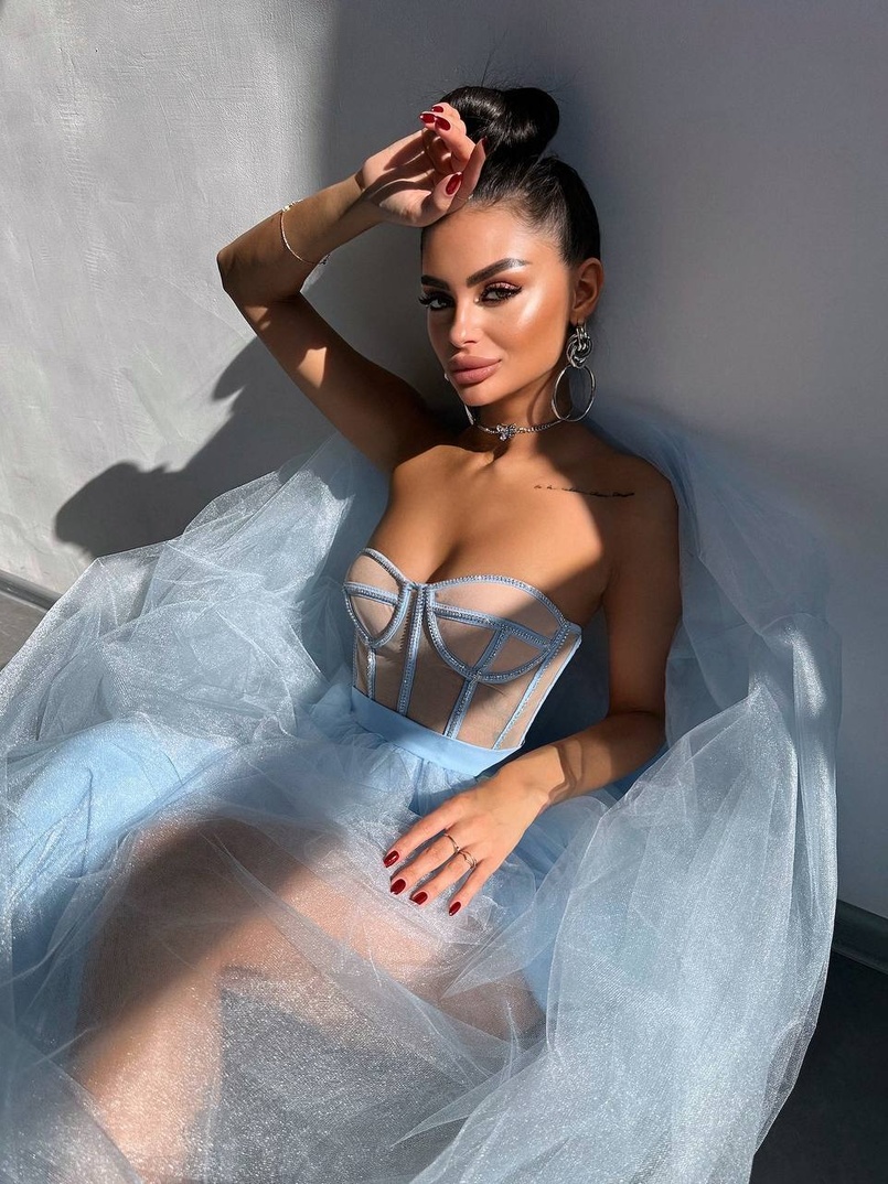 Комплект: корсет бюстьє декорований стразами + пишна спідниця максі  Ручна робота  Комплект: корсет бюстьє декорований стразами + пишна спідниця максі  Ручна робота  | PUSHKA SHOP