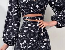 Комплект: топ із зав'язками на талії + спідниця міді з розрізом Комплект: топ із зав'язками на талії + спідниця міді з розрізом | PUSHKA SHOP