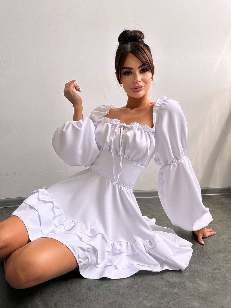 Сукня з воланами та шнурівкою  по спинці Сукня з воланами та шнурівкою  по спинці | PUSHKA SHOP