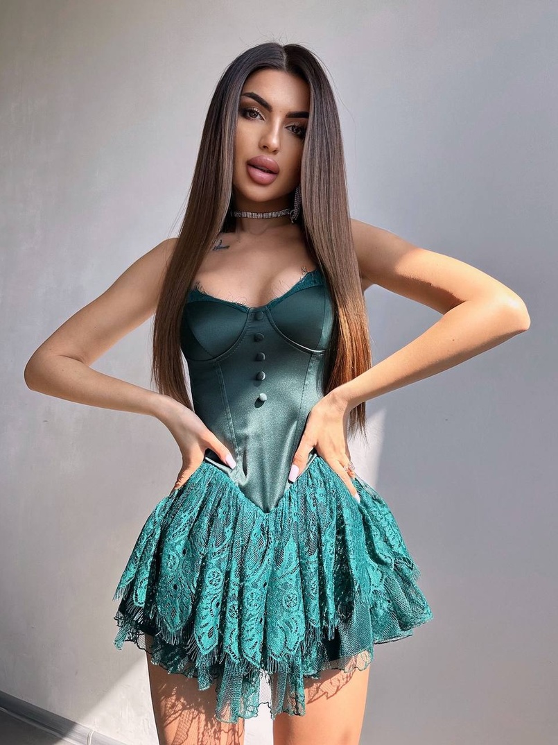 Атласний ромпер бюстьє  | PUSHKA SHOP