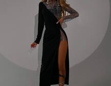 Сукня декорована сіткою із стразами міні або міді Сукня декорована сіткою із стразами міні або міді | PUSHKA SHOP