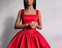 Атласна корсетна сукня міні  | PUSHKA SHOP