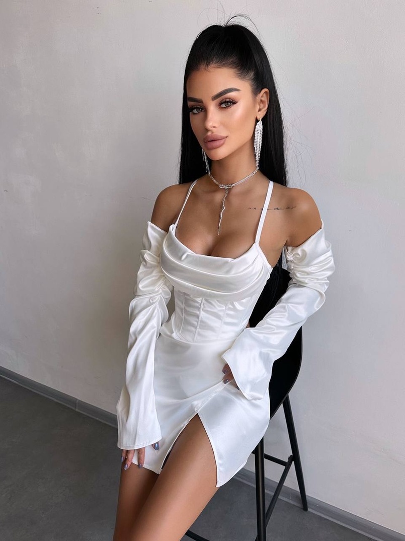 Комплект: корсет з рукавами    + спідниця міні з драпіруванням   Комплект: корсет з рукавами    + спідниця міні з драпіруванням   | PUSHKA SHOP