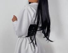 Приталена сукня-сорочка+корсет, декорований стразами Приталена сукня-сорочка+корсет, декорований стразами | PUSHKA SHOP