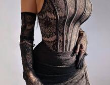 Мереживна сукня максі з рукавичками  | PUSHKA SHOP