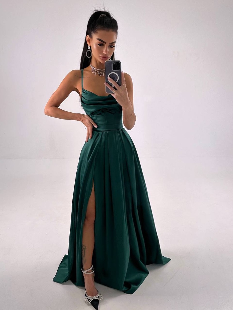 Атласний комплект: корсет + спідниця максі  | PUSHKA SHOP