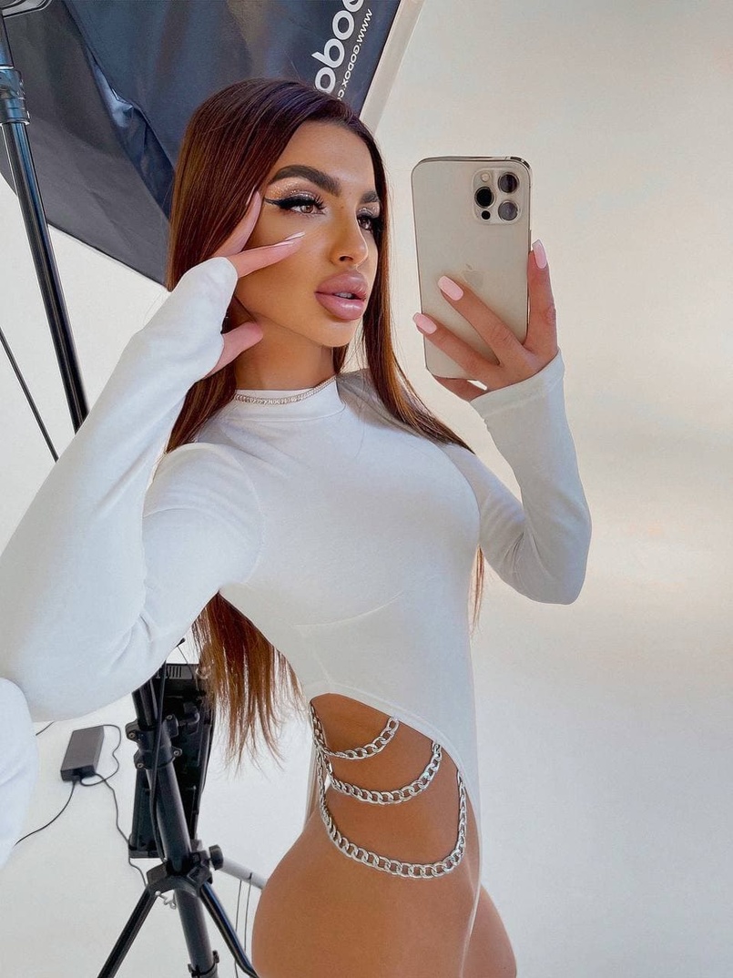 Боди, декорированный цепочками  | PUSHKA SHOP