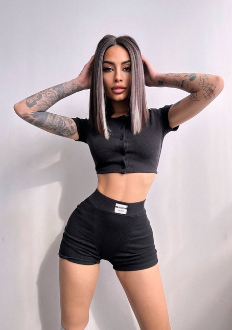 Комплект: топ на ґудзиках + велосипедки | PUSHKA SHOP