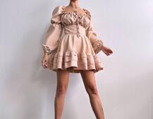 Сукня з воланами та шнурівкою  по спинці Сукня з воланами та шнурівкою  по спинці | PUSHKA SHOP