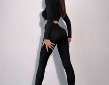 Костюм:  легінси та топ з шнурівкою зі страз Костюм:  легінси та топ з шнурівкою зі страз | PUSHKA SHOP