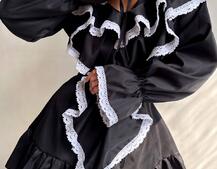 Котонова сукня декорована мереживом    Котонова сукня декорована мереживом    | PUSHKA SHOP