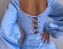 Атласний  комплект: корсет + спідниця з драпіруванням Атласний  комплект: корсет + спідниця з драпіруванням | PUSHKA SHOP