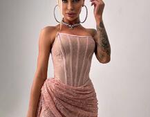 Мереживна сукня міні зі шлейфом   | PUSHKA SHOP