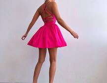 Шовкова сукня з пишною спідницею та шнурівкою на спинці | PUSHKA SHOP