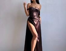 Атласний комплект: корсет бюстʼє + спідниця максі  | PUSHKA SHOP