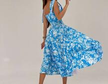 Сукня міді з чашечками в квітковий принт  Сукня міді з чашечками в квітковий принт  | PUSHKA SHOP