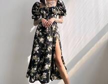 Сукня- міді  з квітковим принтом | PUSHKA SHOP