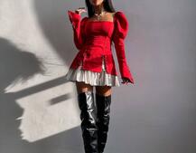 Сукня з об'ємними рукавами + спідниця з воланами | PUSHKA SHOP