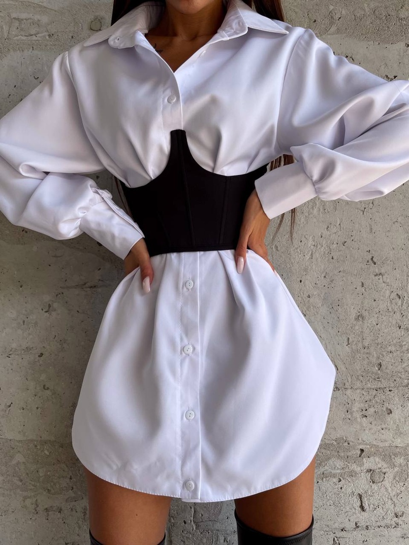 Приталена сорочка + корсет  Приталена сорочка + корсет  | PUSHKA SHOP