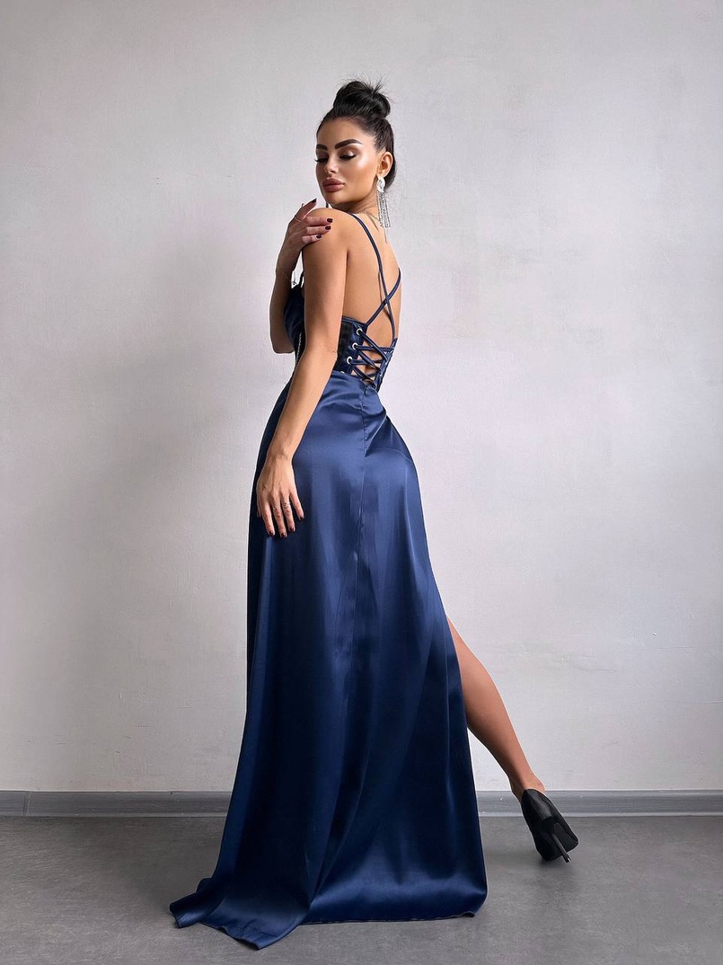 Комплект: корсет, декорований стразами + спідниця максі з драпіруванням  | PUSHKA SHOP