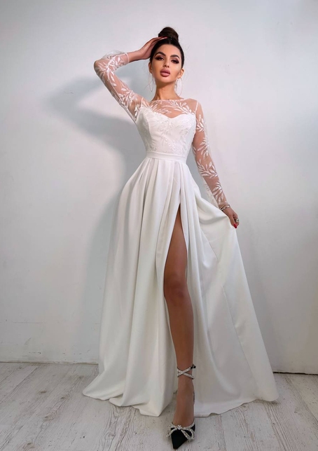 Сукня максі з паєтками та розрізом на спідниці | PUSHKA SHOP