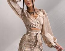 Комплект: топ з об'ємними рукавами + мереживна спідниця Комплект: топ з об'ємними рукавами + мереживна спідниця | PUSHKA SHOP