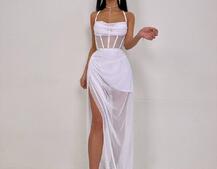 Комплект: корсет декорований стразами + спідниця максі  Комплект: корсет декорований стразами + спідниця максі  | PUSHKA SHOP