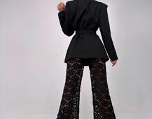 Комплект: мереживний корсет бюстьє + штани + піджак  Комплект: мереживний корсет бюстьє + штани + піджак  | PUSHKA SHOP
