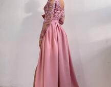 Платье макси с пайетками и разрезом на юбке  | PUSHKA SHOP